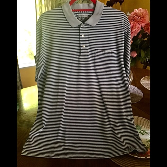 Windham Pointe  LT stripped polo grey blues shirt stretchy golfing 🏌️‍♀️… - Picture 1 of 6